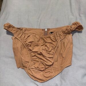 Missguided Tan Off-Shoulder Top